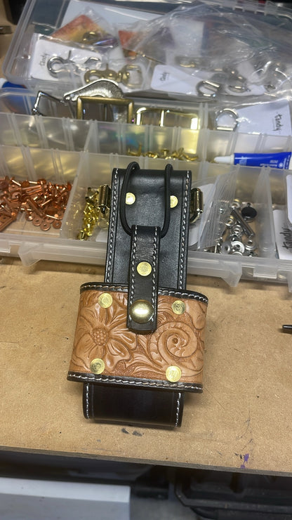 Floral Tooled Radio Strap