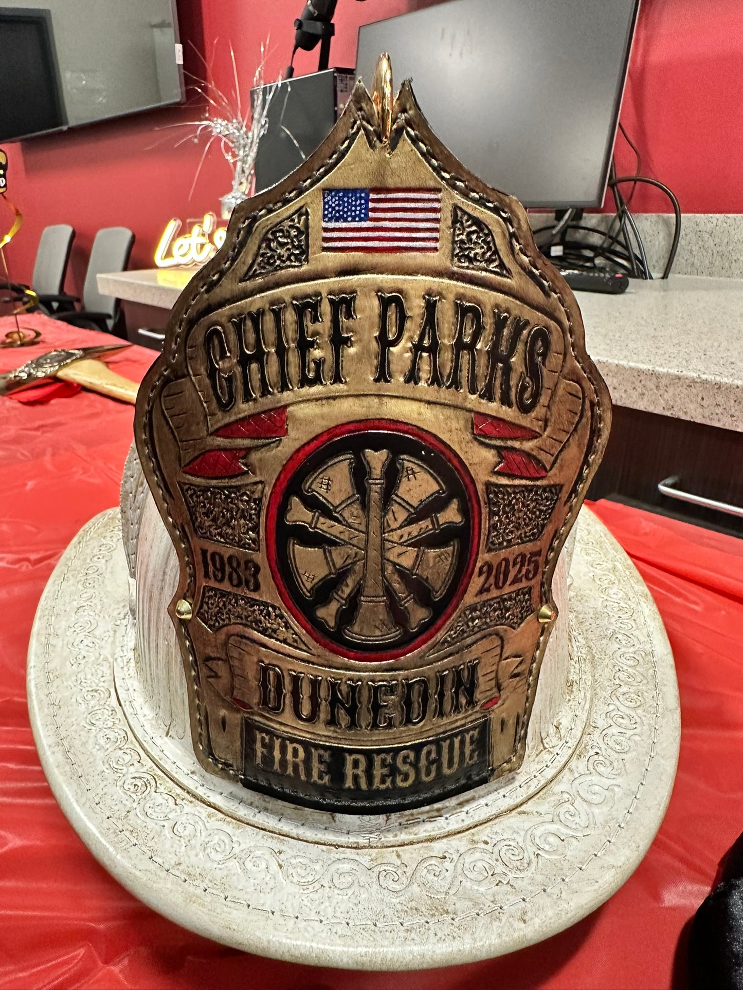 Custom Leather Helmet Shield